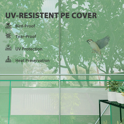 19.5' x 10' x 7.5' Walk-In Greenhouse, 3 Roll-Up Doors, Mesh Windows, Green Tunnel Greenhouses at Gallery Canada
