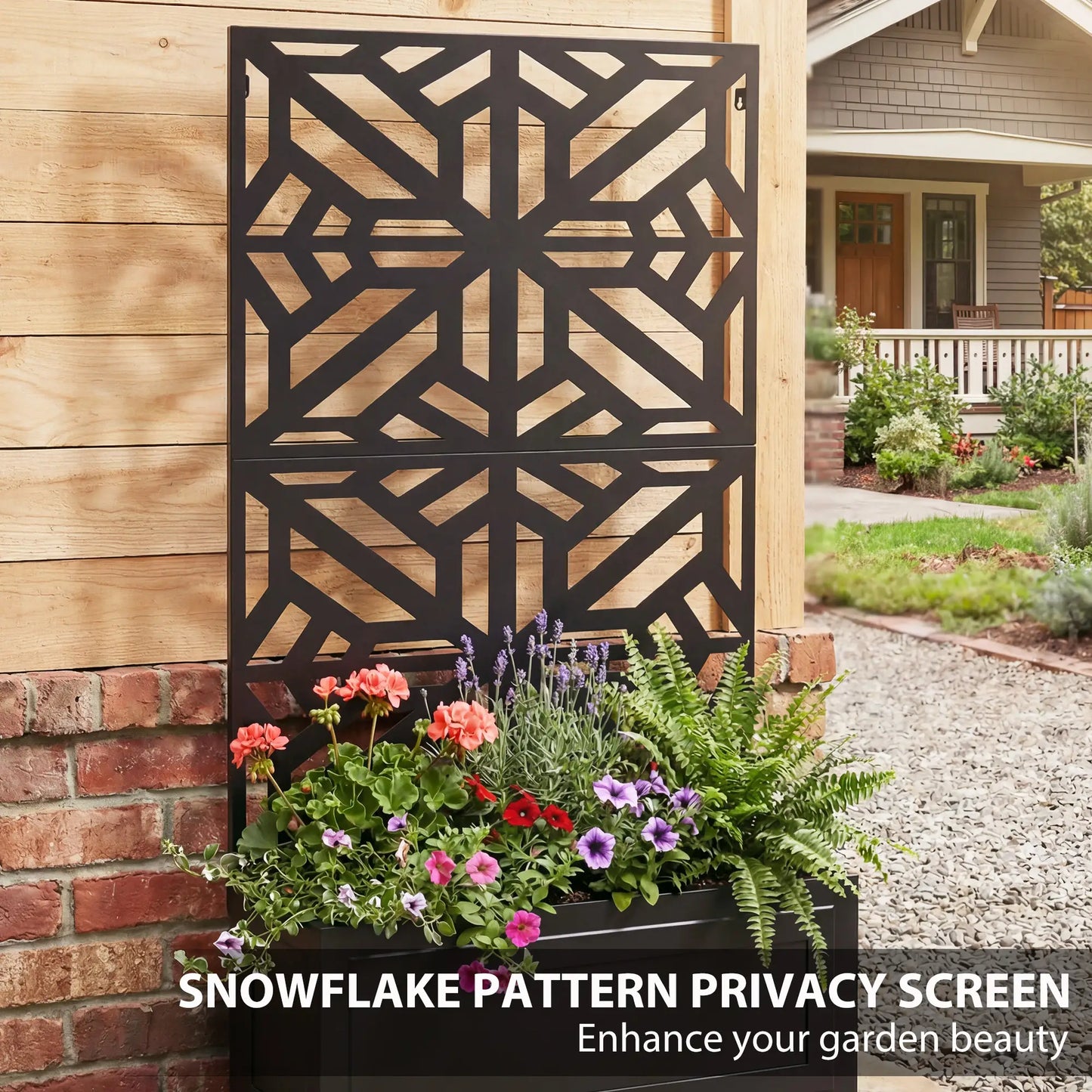 Lit de jardin surélevé en métal avec treillis pour plantes grimpantes, 53x22x66 po