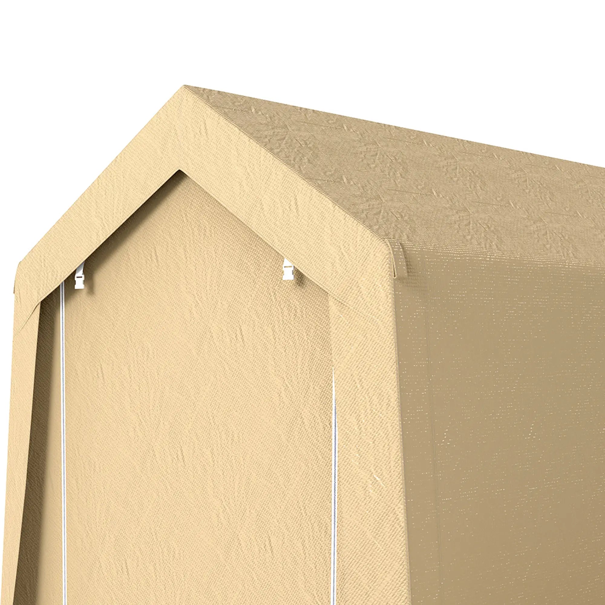 7' x 12' Outdoor Storage Shed, Portable Garage, Roll-up Door, Beige Sheds at Gallery Canada