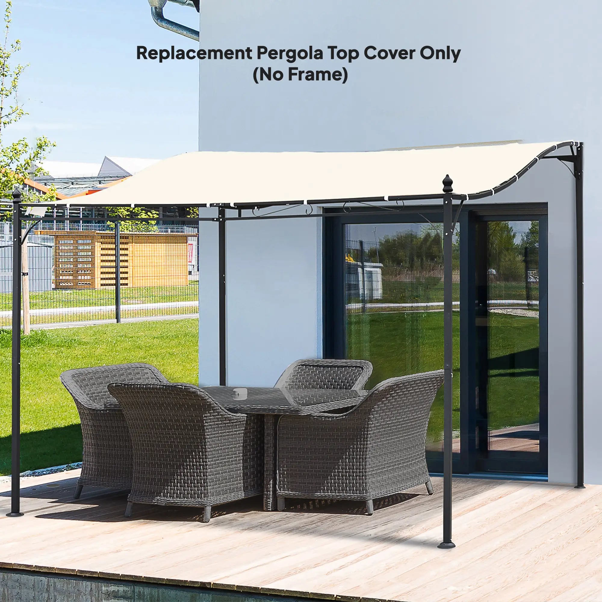 Canopy Replacement, Pergola Shade Cover, 10' x 10', Beige Gazebo Canopy Replacement at Gallery Canada