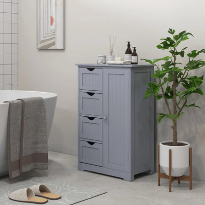 Bathroom Storage Cabinet, Adjustable Shelf, 4 Drawers, Grey Bathroom Cabinets at Gallery Canada