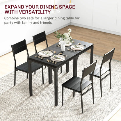 Dining Table Set for 2, 3 Piece Kitchen Table and Chairs, Black Dining Table Sets at Gallery Canada