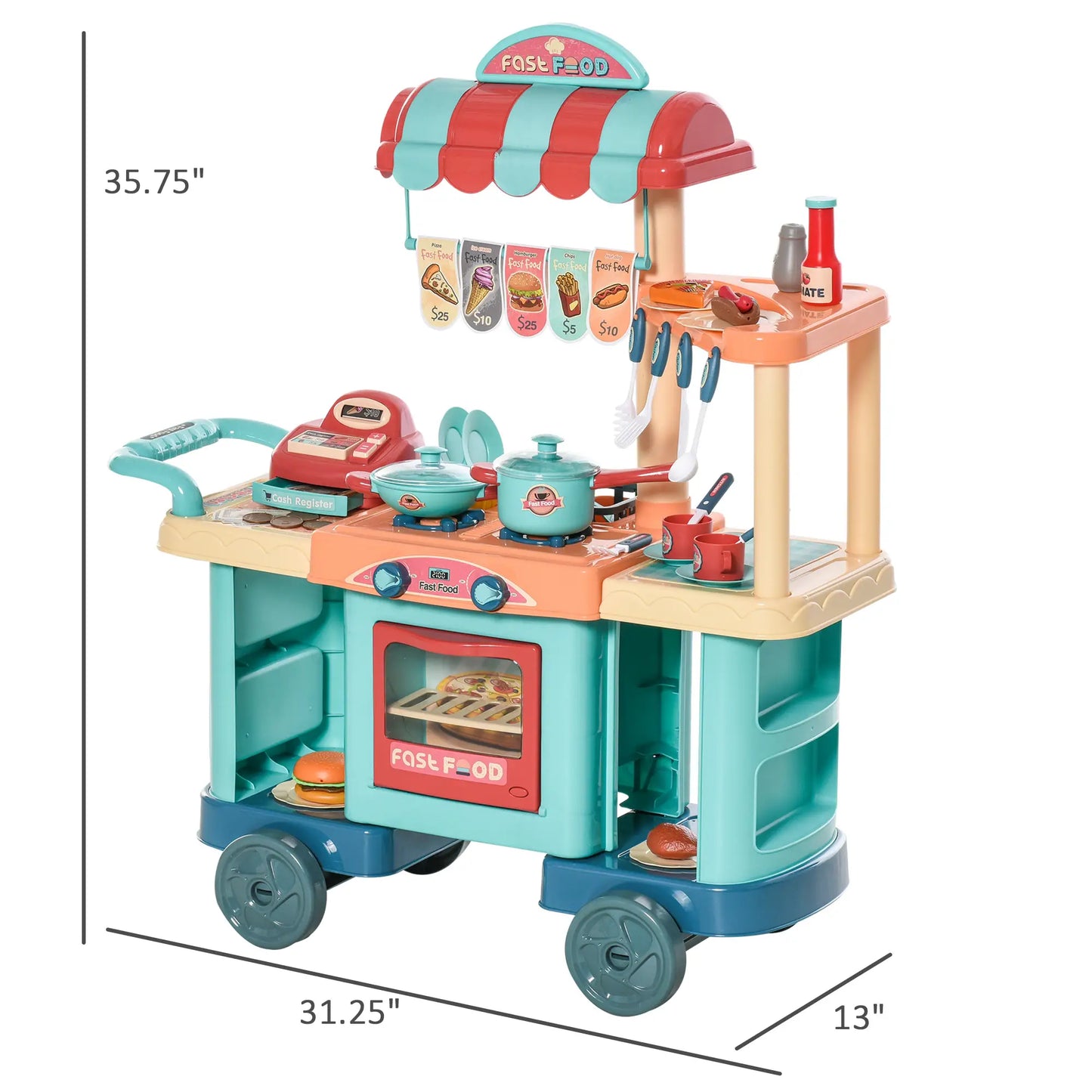 50 Pcs Kids Fast Food Playset, Kitchen Supermarket Toys, Play Food Accessories, Age 3-6 Play Kitchen at Gallery Canada