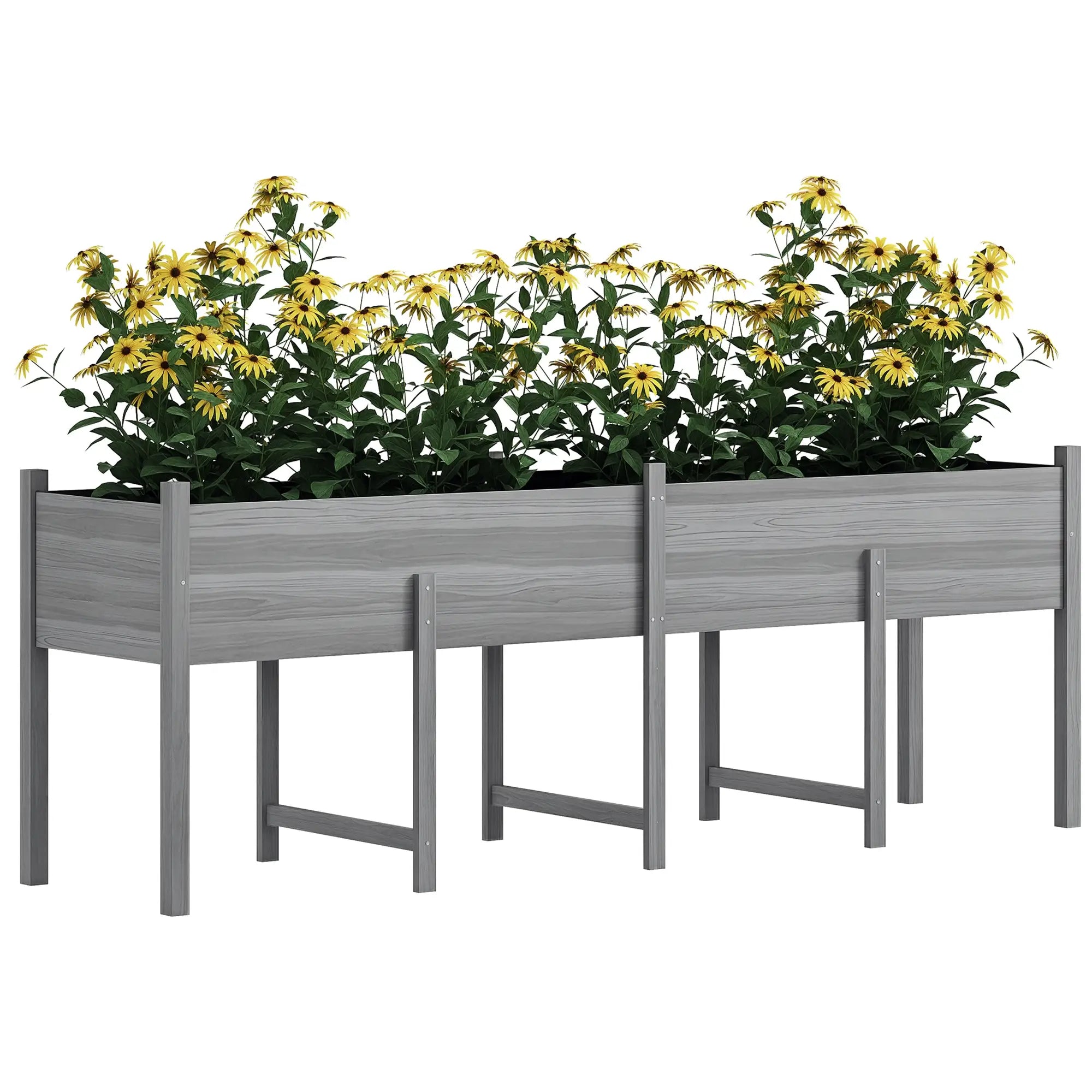 Wooden Raised Garden Bed Planter, Large Elevated Box With Legs, Grey Elevated Garden Beds at Gallery Canada