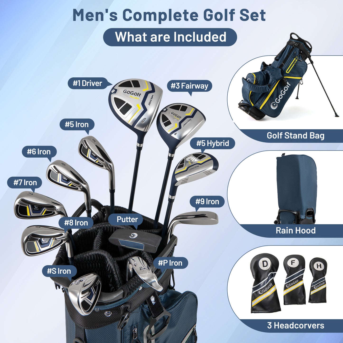 Men's Complete Golf Clubs and Bag Set Right Handed, Yellow Golf at Gallery Canada