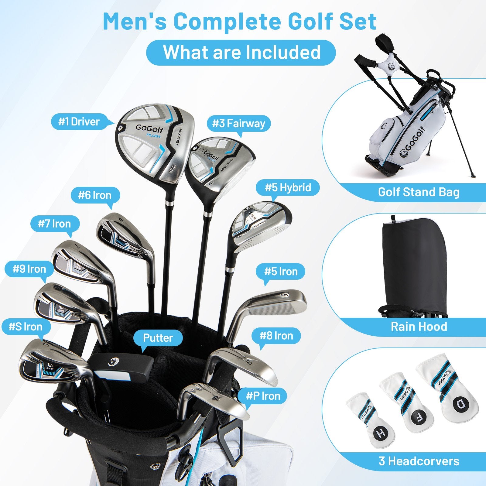 Men's Complete Golf Clubs and Bag Set, White Golf at Gallery Canada