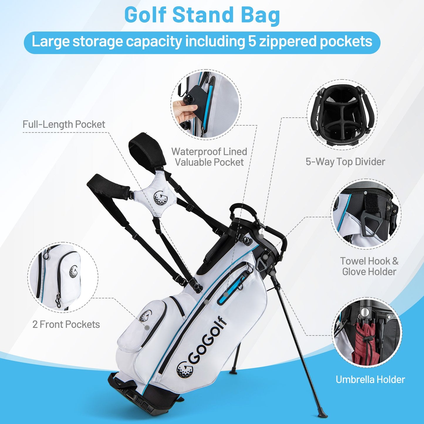 Men's Complete Golf Clubs and Bag Set, White Golf at Gallery Canada