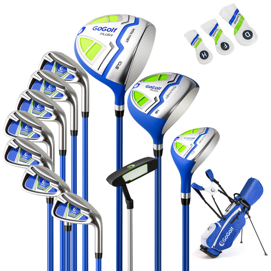 Men's Complete Golf Clubs and Bag Set with Headcovers and Putter, Blue