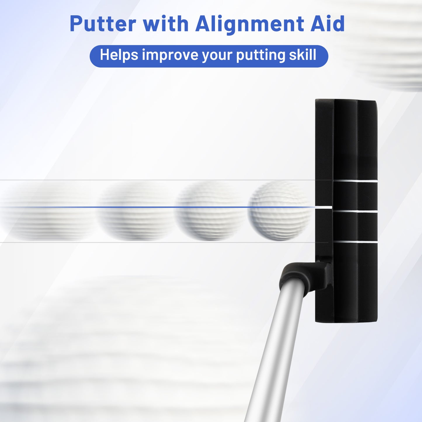 Men's Complete Golf Clubs and Bag Set with Headcovers and Putter, Blue