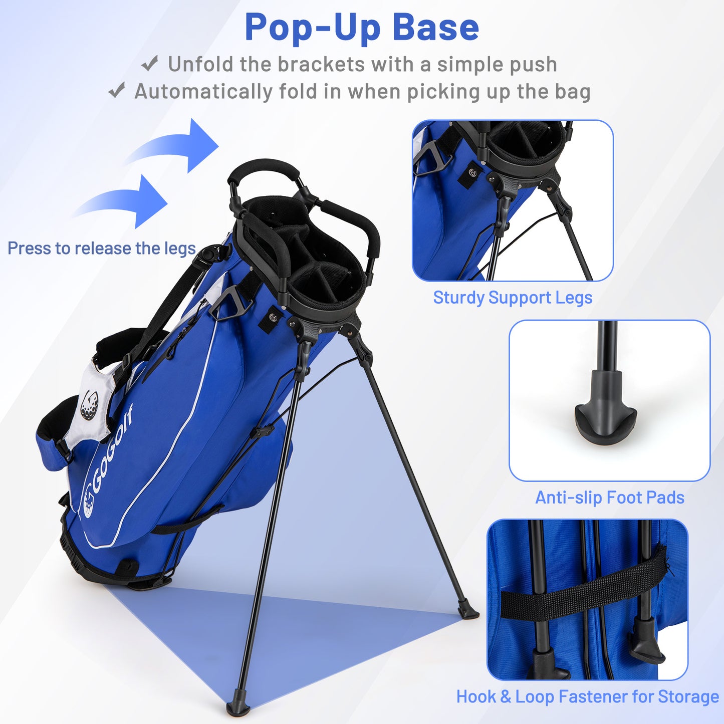 Men's Complete Golf Clubs and Bag Set with Headcovers and Putter, Blue