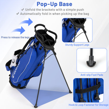 Men's Complete Golf Clubs and Bag Set with Headcovers and Putter, Blue