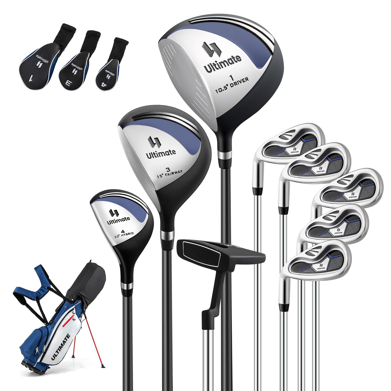 Mens LeftHanded Complete Golf Clubs and Bag Set Portable Lightweight Golf Stand Bag, Blue Golf Blue at Gallery Canada