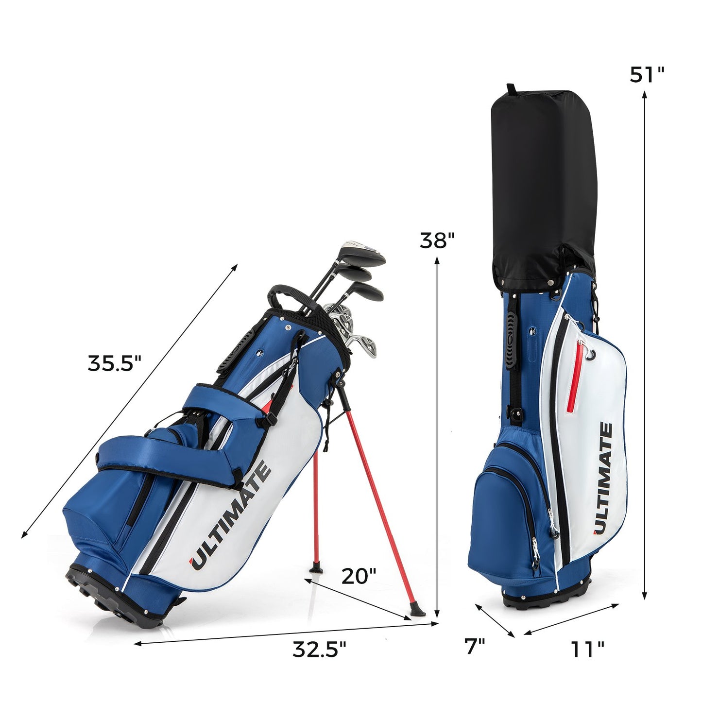 Mens LeftHanded Complete Golf Clubs and Bag Set Portable Lightweight Golf Stand Bag, Blue Golf at Gallery Canada