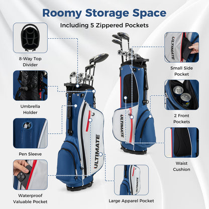 Mens LeftHanded Complete Golf Clubs and Bag Set Portable Lightweight Golf Stand Bag, Blue Golf at Gallery Canada