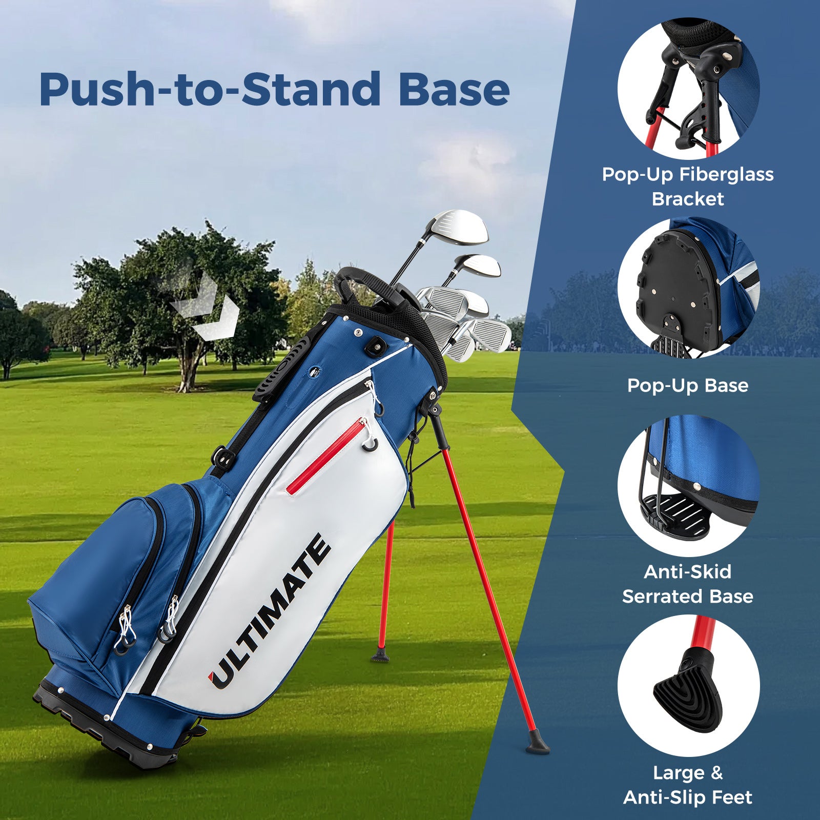 Mens LeftHanded Complete Golf Clubs and Bag Set Portable Lightweight Golf Stand Bag, Blue Golf at Gallery Canada