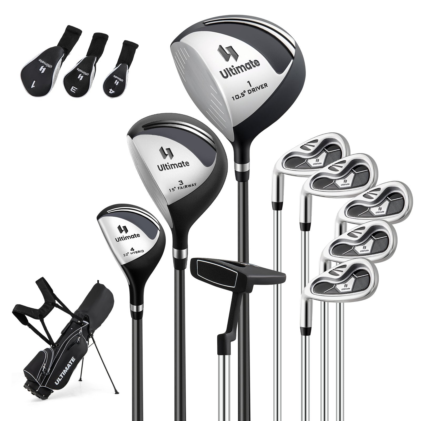 Mens LeftHanded Complete Golf Clubs and Bag Set Portable Lightweight Golf Stand Bag, Black Golf Black at Gallery Canada