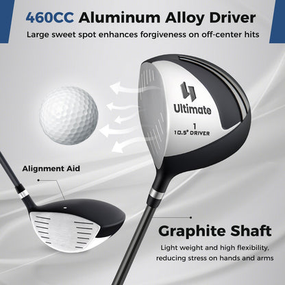 Mens LeftHanded Complete Golf Clubs and Bag Set Portable Lightweight Golf Stand Bag, Black Golf at Gallery Canada