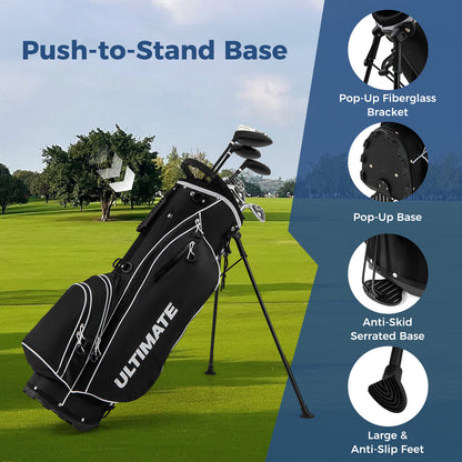 Mens LeftHanded Complete Golf Clubs and Bag Set Portable Lightweight Golf Stand Bag, Black Golf at Gallery Canada