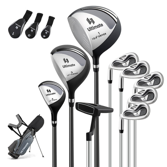 Left Handed Golf Clubs Set With Stand Bag, Lightweight Portable, Gray