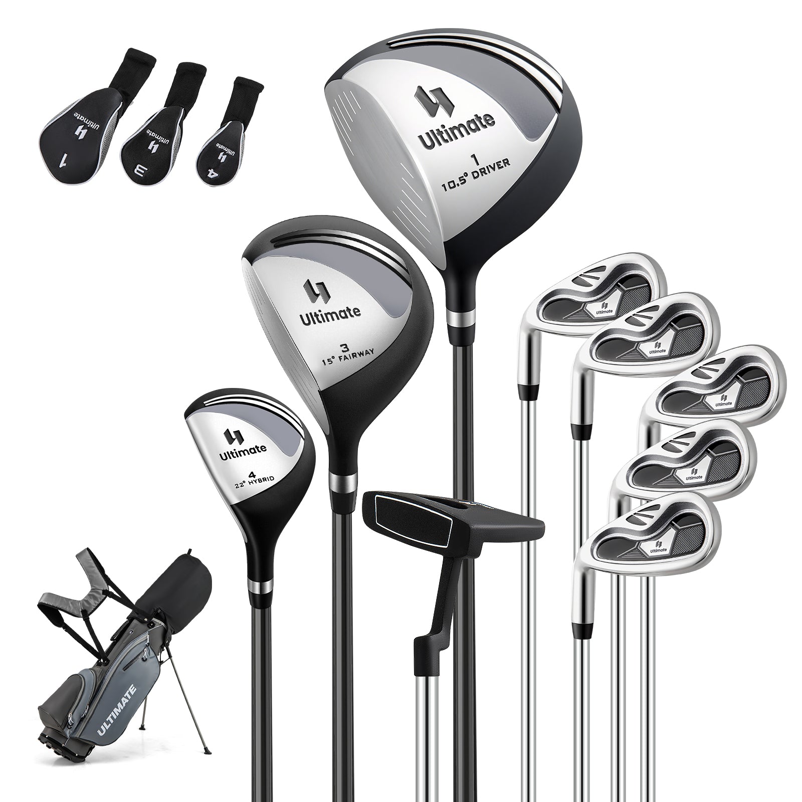 Left Handed Golf Clubs Set With Stand Bag, Lightweight Portable, Gray Golf at Gallery Canada