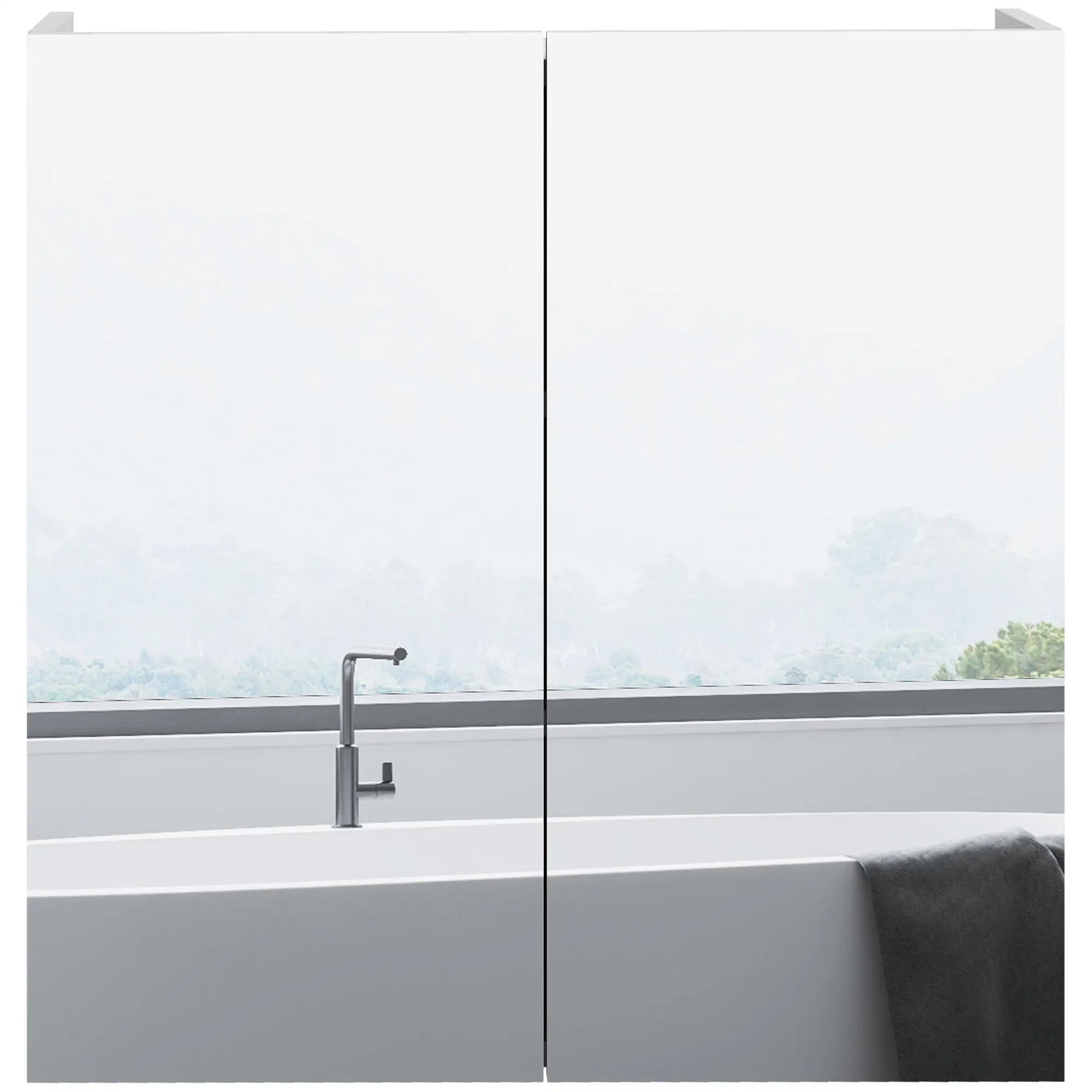 24" x 24" Medicine Cabinet, Wall Mounted, Mirrored Doors, Adjustable Shelves, Soft Close, High Gloss, White Mirror Medicine Cabinets at Gallery Canada