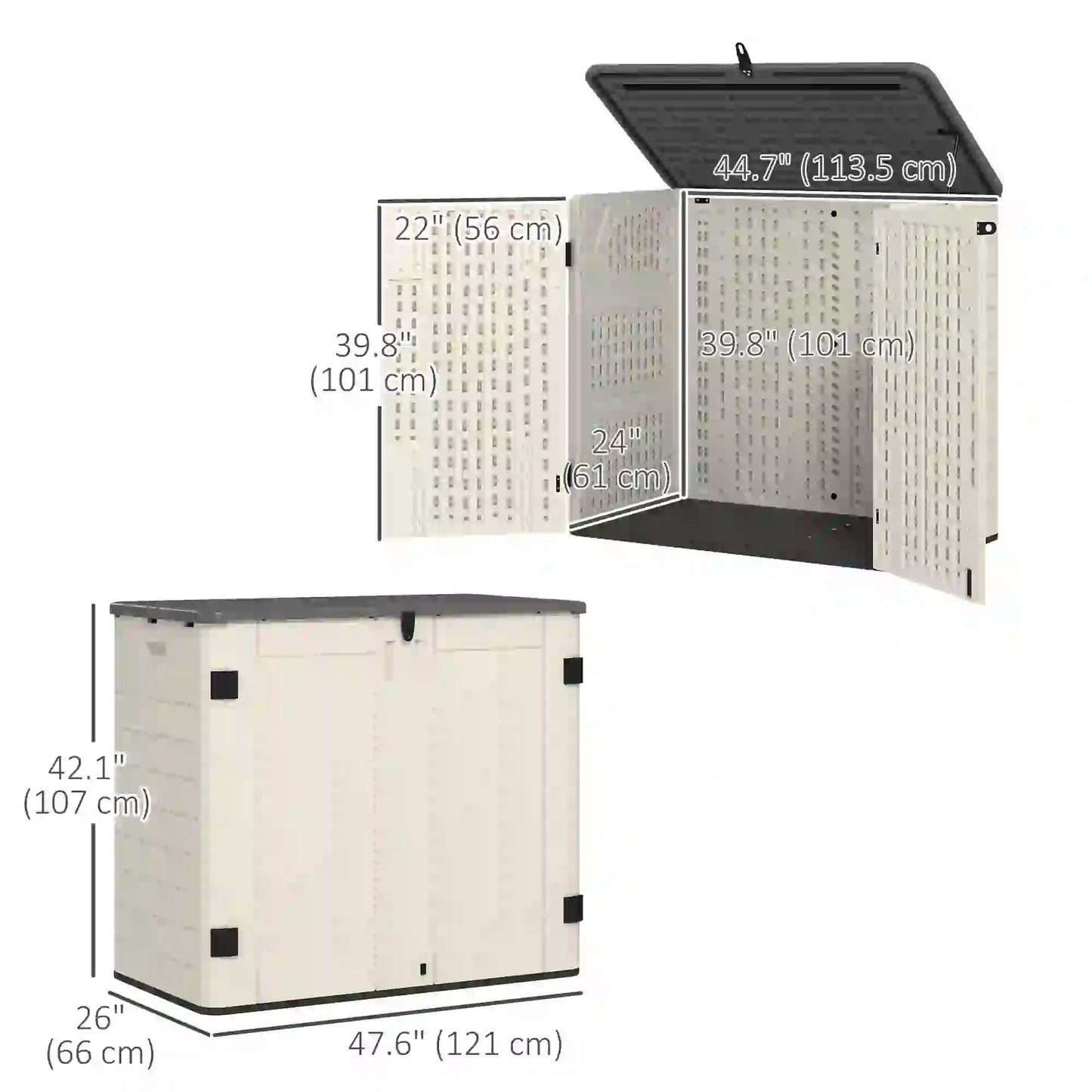 185 Gallon Outdoor Storage Cabinet, Openable Top, Lockable Doors Sheds at Gallery Canada