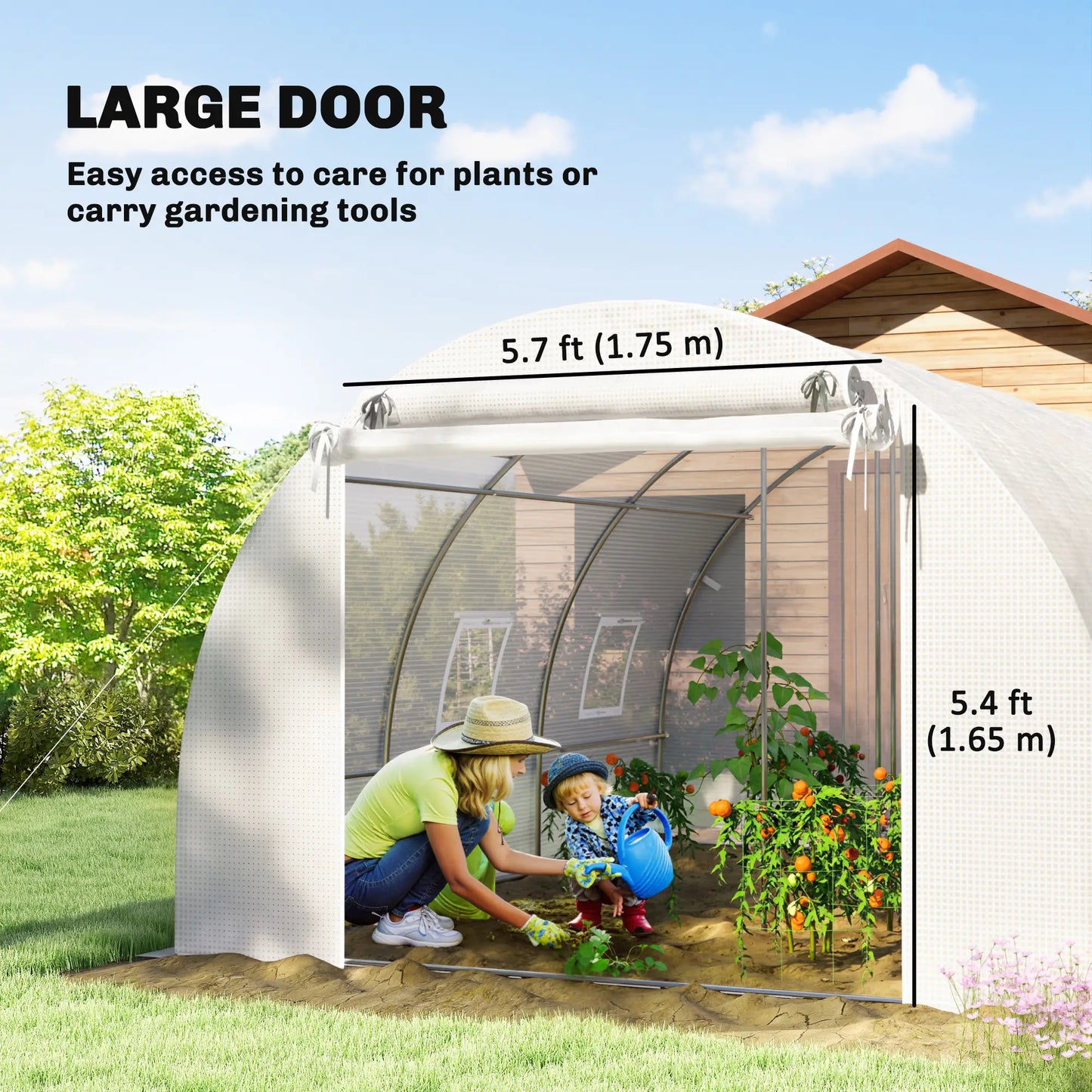 Walk-In Tunnel Greenhouse, 13'x9.8'x6.6', White Tunnel Greenhouses at Gallery Canada