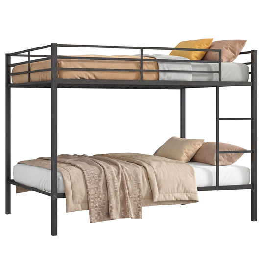 Metal Bunk Bed, Full Over Full, Safety Guardrail, Black Bunk Bed Frame Black at Gallery Canada