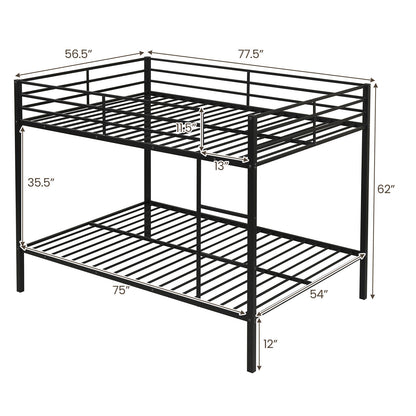 Metal Bunk Bed, Full Over Full, Safety Guardrail, Black Bunk Bed Frame at Gallery Canada