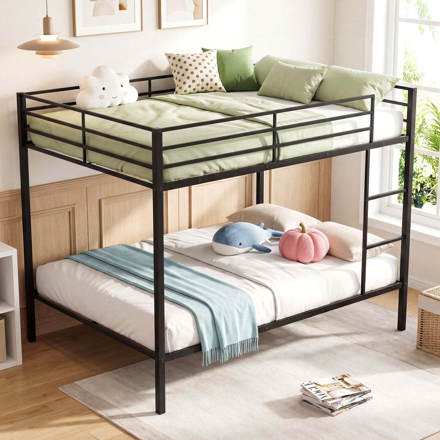 Metal Bunk Bed, Full Over Full, Safety Guardrail, Black Bunk Bed Frame at Gallery Canada