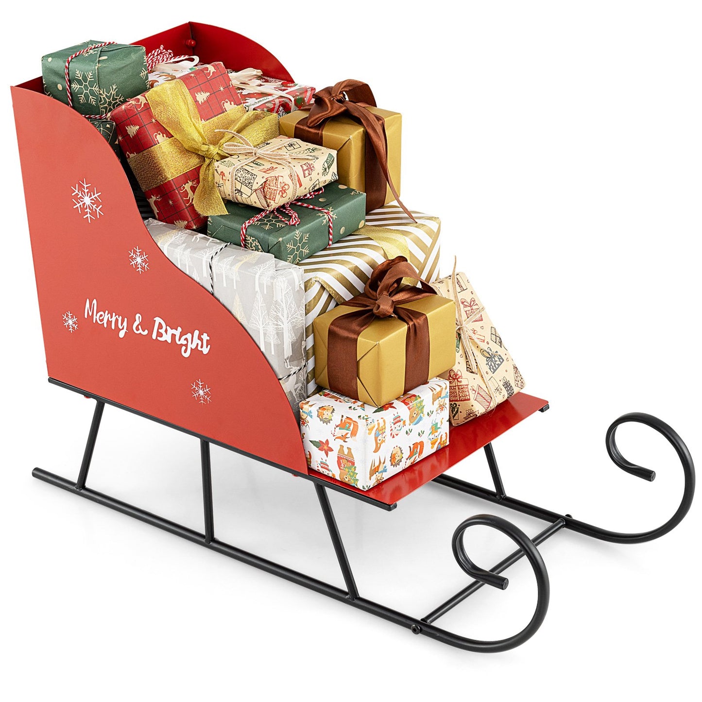Metal Christmas Santa Sleigh Basket Xmas Santas Gift Storage Sleigh Christmas Decor & Accessories Options at Gallery Canada