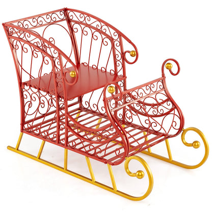 Metal Christmas Santa Sleigh Basket, 2-Tier Xmas Gift Storage Christmas Decor & Accessories Options at Gallery Canada