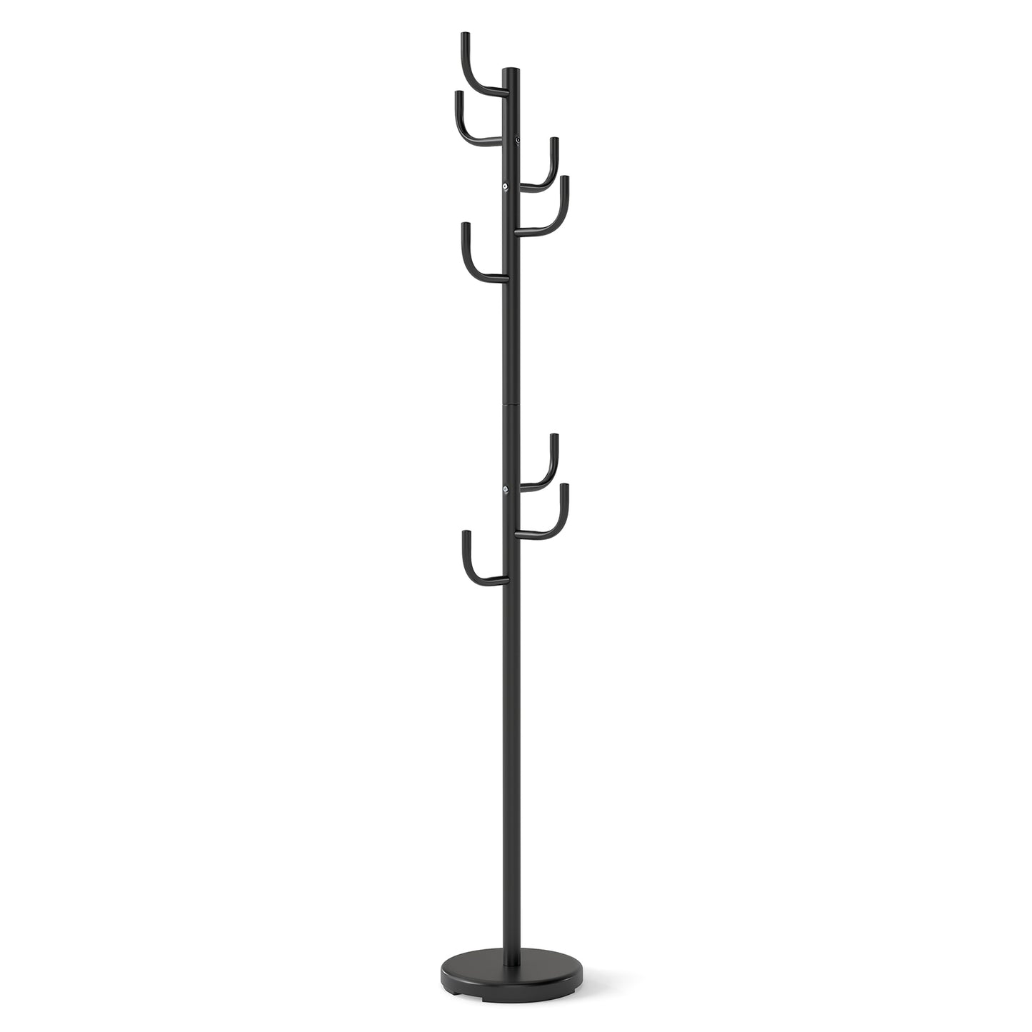Metal Coat Rack Stand, 8 Sturdy Hooks, Metal Base, Black Coat Racks & Hall Trees at Gallery Canada