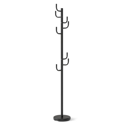 Metal Coat Rack Stand, 8 Sturdy Hooks, Metal Base, Black Coat Racks & Hall Trees at Gallery Canada