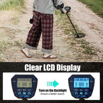 Metal Detector with Backlit LCD Display and Advanced DSP Chip, Black Garden Tools at Gallery Canada