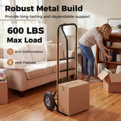 Heavy-Duty Metal Hand Truck, 600 LBS, 10inch Wheels, Black Garages at Gallery Canada