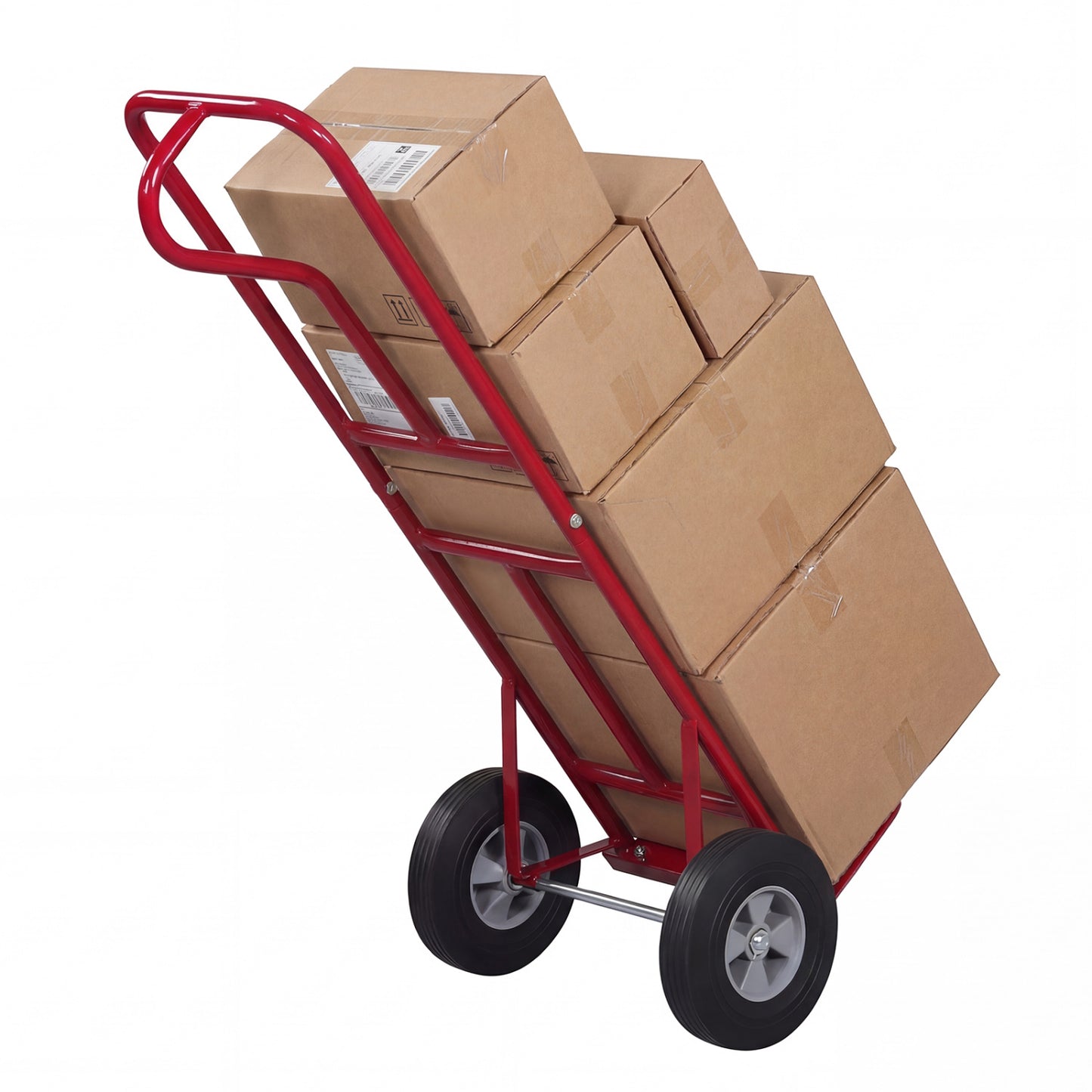 Metal Hand Truck, Heavy-Duty 600 LBS, 10inch Rubber Wheels, Red Garages at Gallery Canada