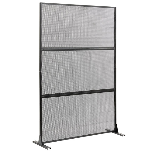 Metal Privacy Screen with Expansion Bolts and Connection Screws, Black