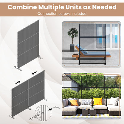 Metal Privacy Screen with Expansion Bolts and Connection Screws, Black Room Dividers at Gallery Canada