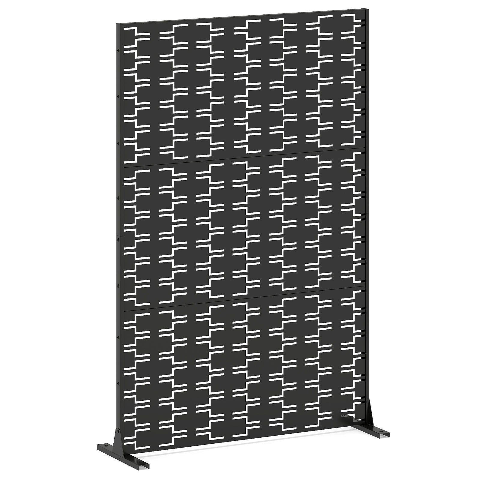 Metal Privacy Screen, 72 x 48 Inch, Freestanding Fence Panel, Black Room Dividers at Gallery Canada