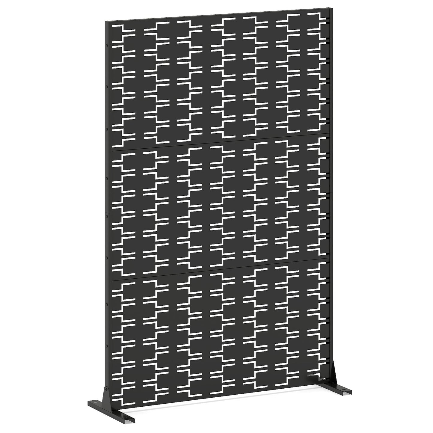 Metal Privacy Screen, 72 x 48 Inch, Freestanding Fence Panel, Black Room Dividers at Gallery Canada