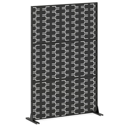 Metal Privacy Screen, 72 x 48 Inch, Freestanding Fence Panel, Black Room Dividers at Gallery Canada