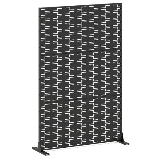 Metal Privacy Screen 72 x 48 Inch Freestanding Fence Panel Indoor Outdoor, Black Room Dividers Black at Gallery Canada