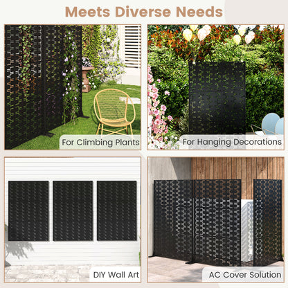 Metal Privacy Screen 72 x 48 Inch Freestanding Fence Panel Indoor Outdoor, Black Room Dividers at Gallery Canada