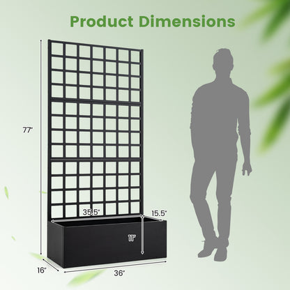Metal Raised Garden Bed With Trellis, Drainage Holes, Black Raised Garden Beds at Gallery Canada