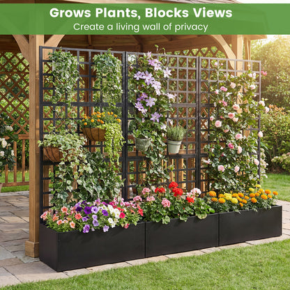Metal Raised Garden Bed With Trellis, Drainage Holes, Black Raised Garden Beds at Gallery Canada