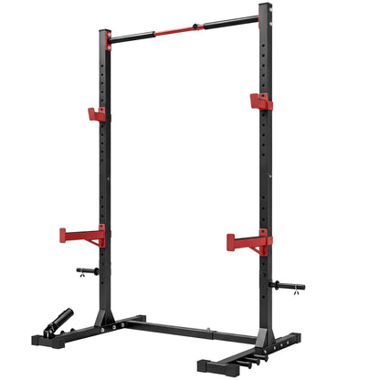 Power Cage Squat Rack, 1100 lb Capacity, Adjustable Power Towers Black, Red at Gallery Canada