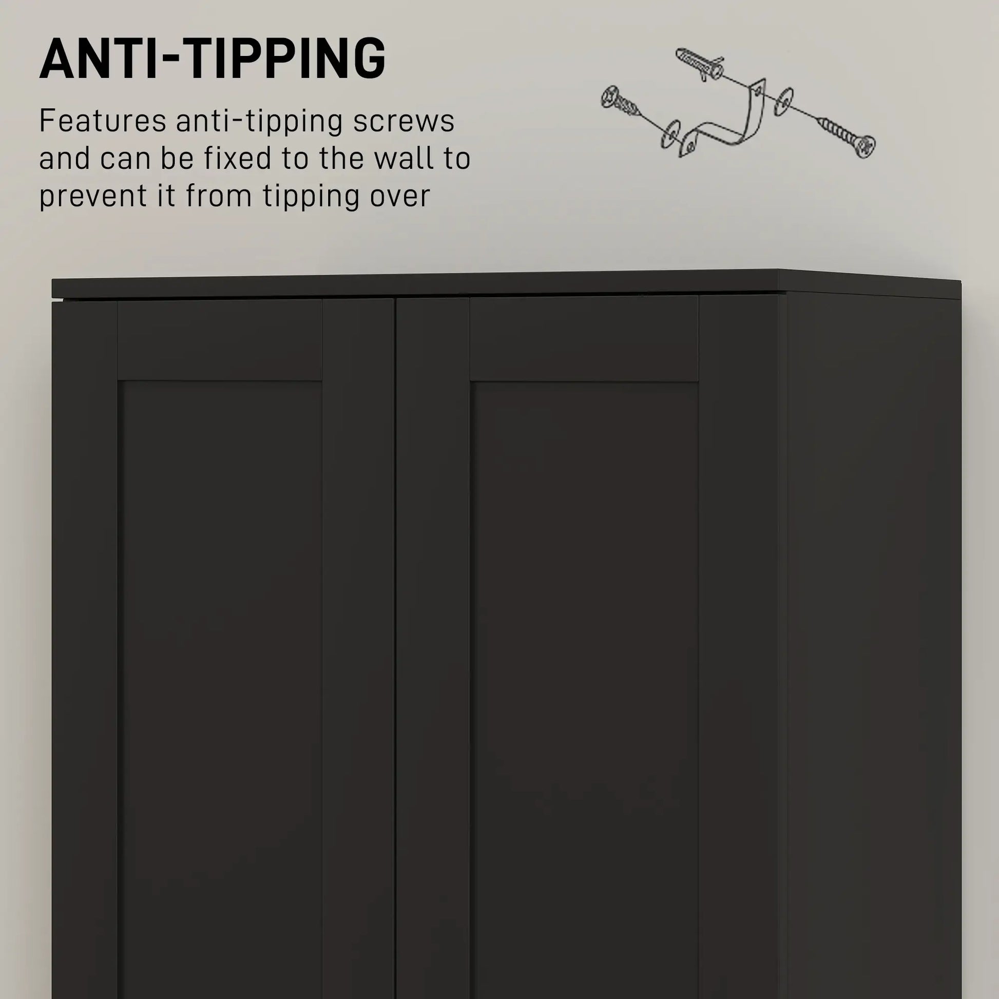 69" Tall Pantry Cabinet, Adjustable Shelves, Soft Close Doors, Black Kitchen Pantry Cabinets at Gallery Canada