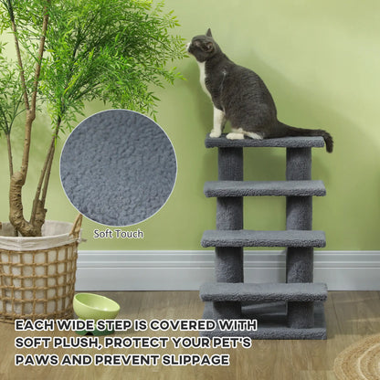 4-Step Carpeted Cat Scratching Post, Pet Stairs, Grey Cat Stairs at Gallery Canada