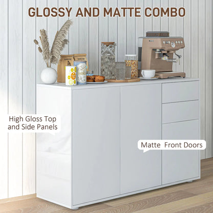 Modern Kitchen Sideboard, Coffee Bar with 2 Drawers, White Kitchen Pantry Cabinets at Gallery Canada